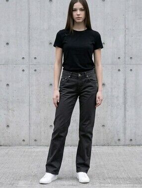 Vintage Y2K Silver Jeans Black Pants